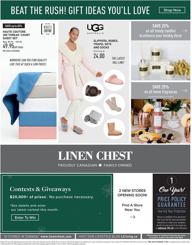 Linen Chest Flyer from 10/20/2021