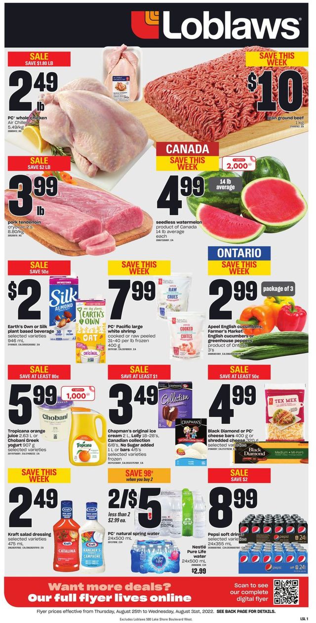Loblaws Flyer from 08/25/2022