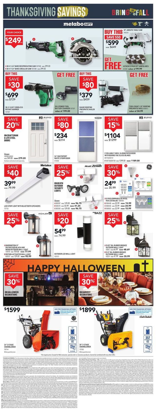 Lowes Flyer from 10/08/2020