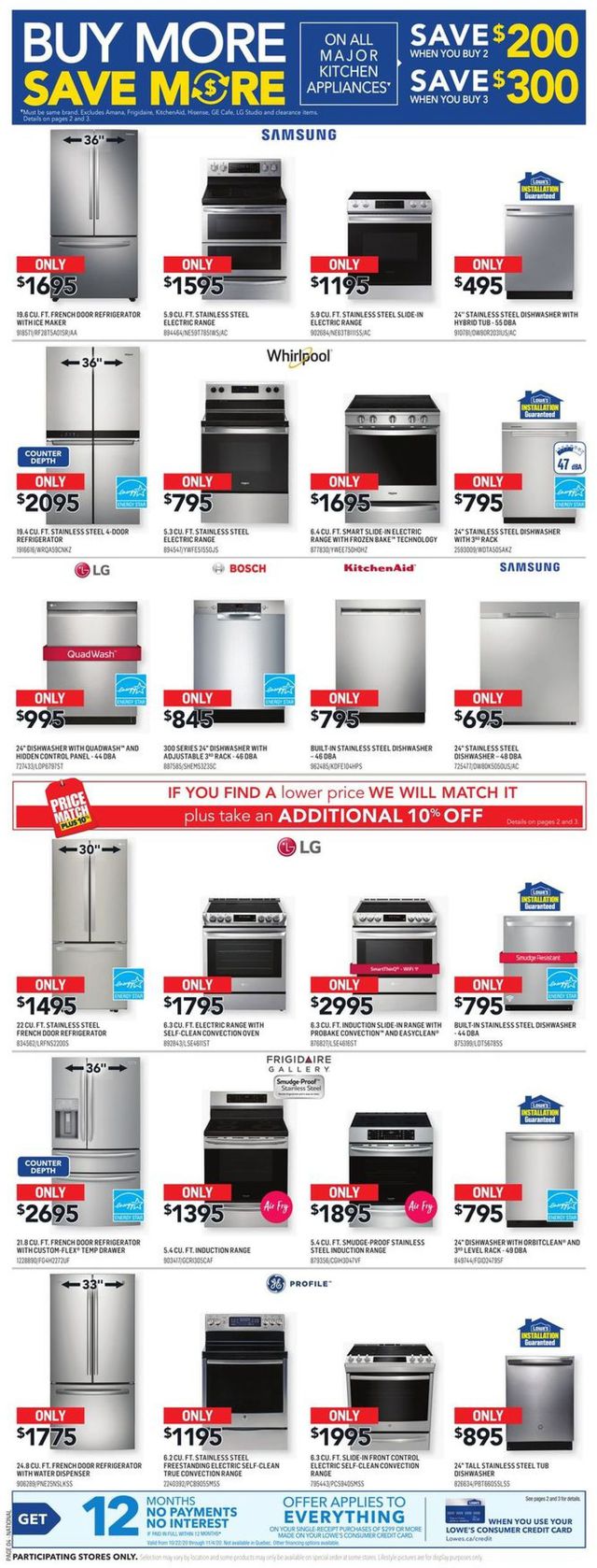 Lowes Flyer from 10/29/2020