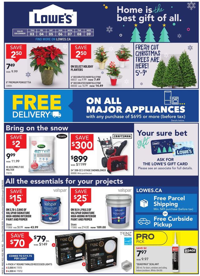 Lowes Flyer from 12/03/2020