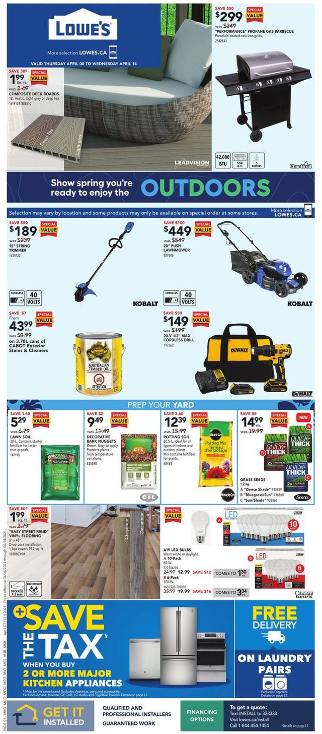 Lowes Flyer from 04/08/2021