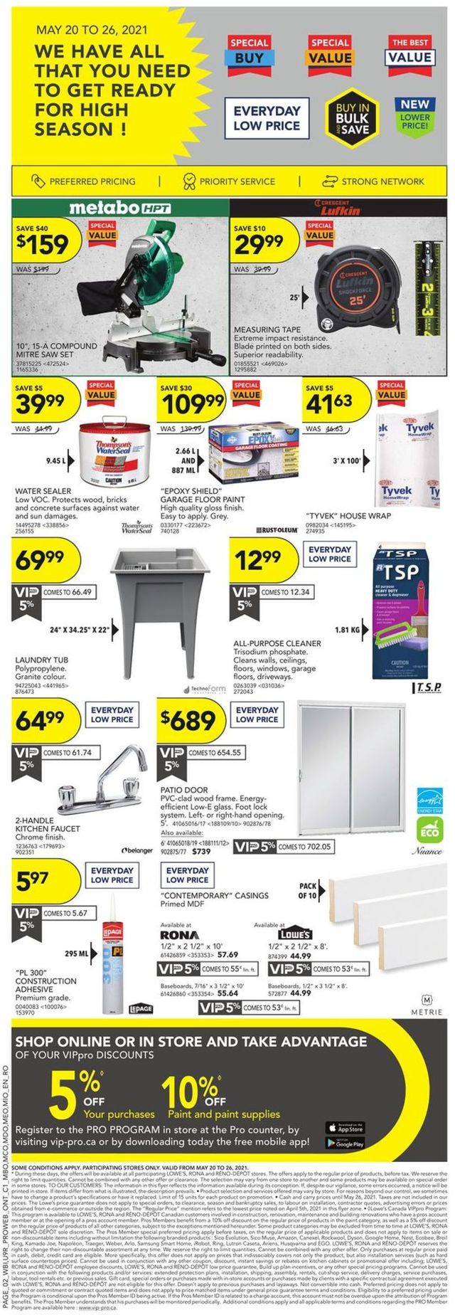 Lowes Flyer from 05/20/2021