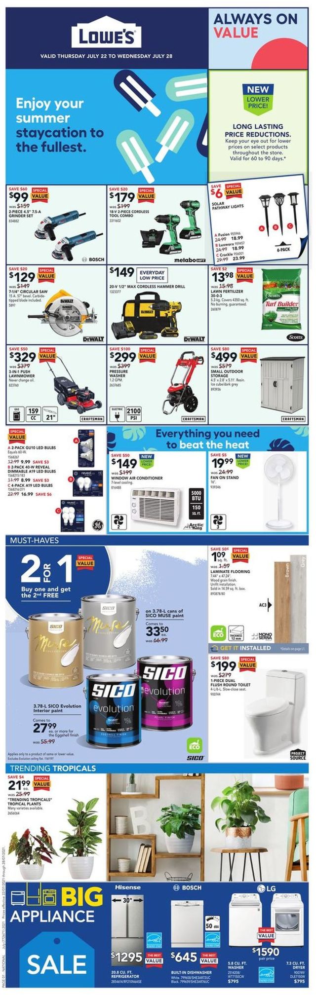 Lowes Flyer from 07/22/2021