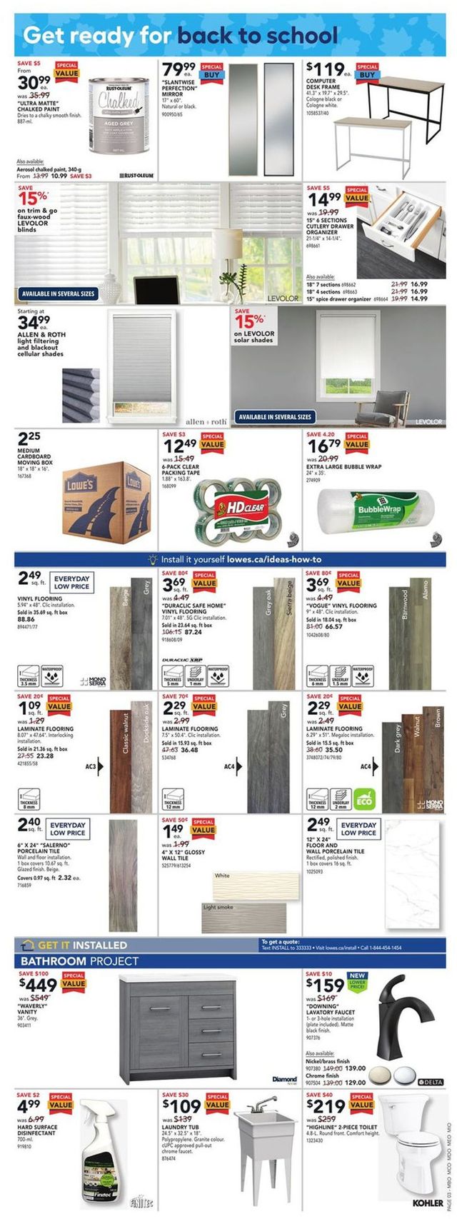 Lowes Flyer from 08/19/2021