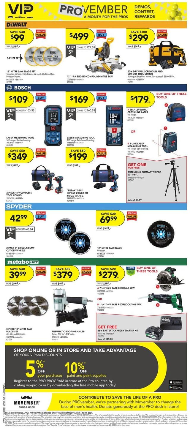 Lowes Flyer from 11/04/2021