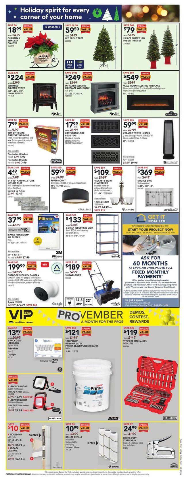 Lowes Flyer from 11/25/2021