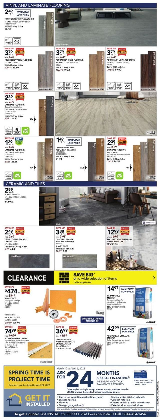 Lowes Flyer from 03/31/2022