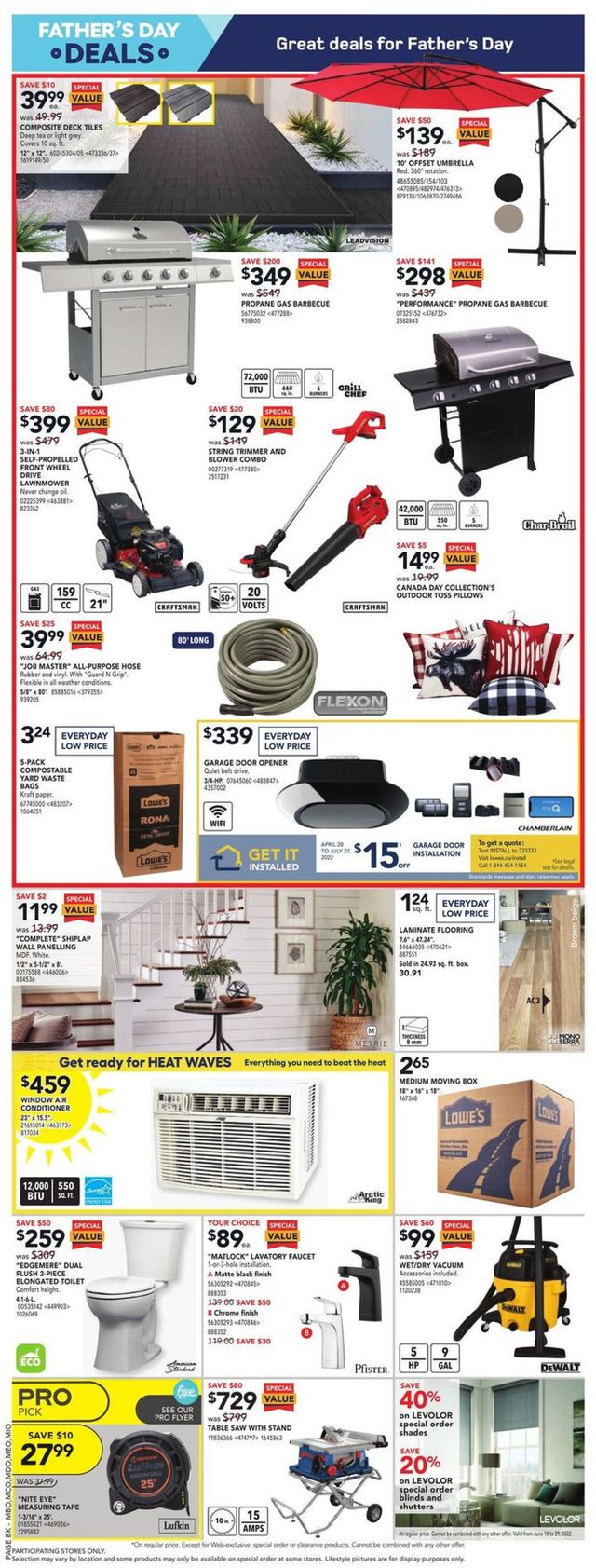 Lowes Flyer from 06/16/2022