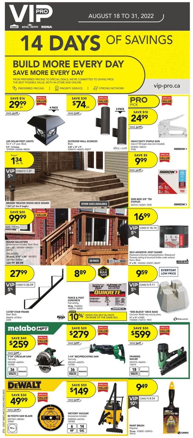 Lowes Flyer from 08/18/2022