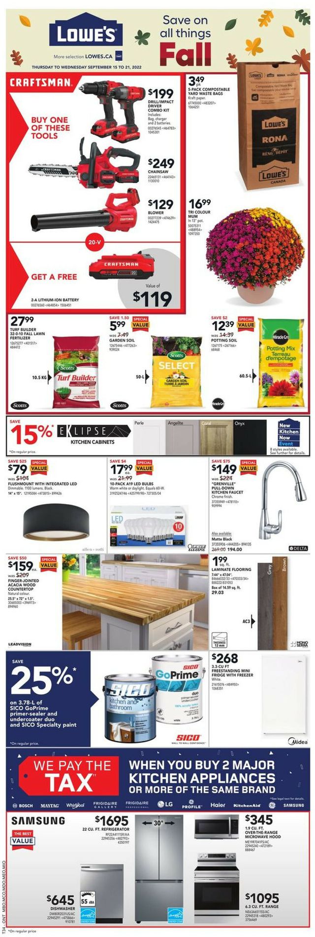 Lowes Flyer from 09/15/2022