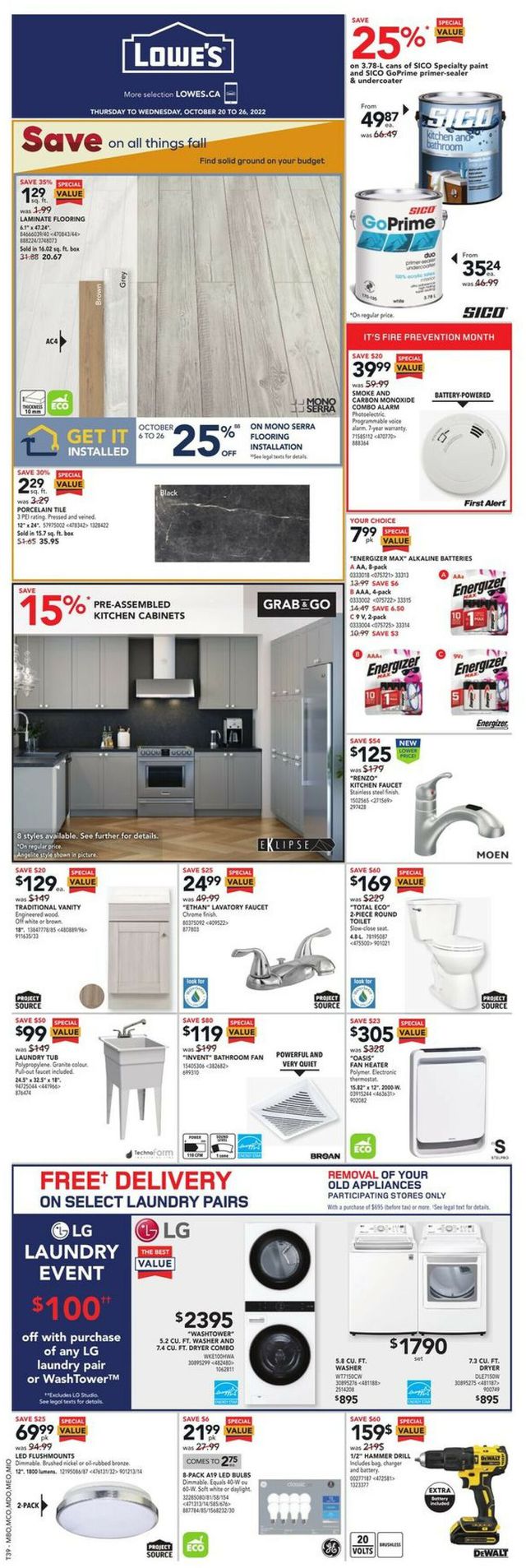 Lowes Flyer from 10/20/2022