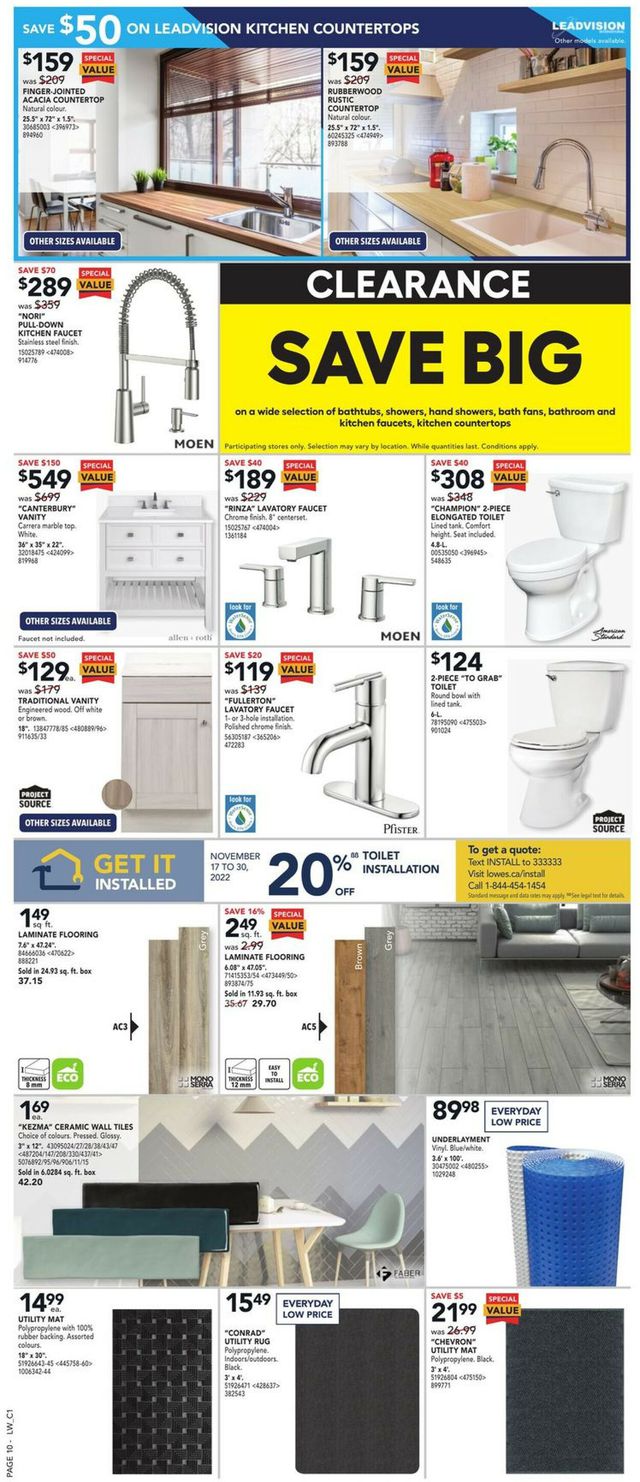 Lowes Flyer from 11/17/2022