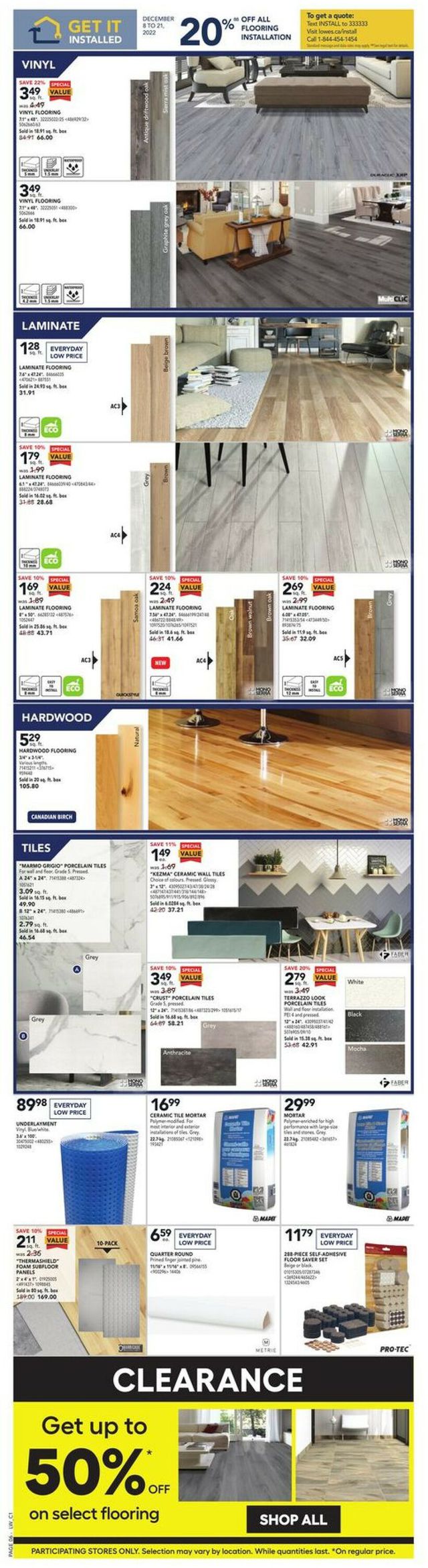 Lowes Flyer from 12/15/2022