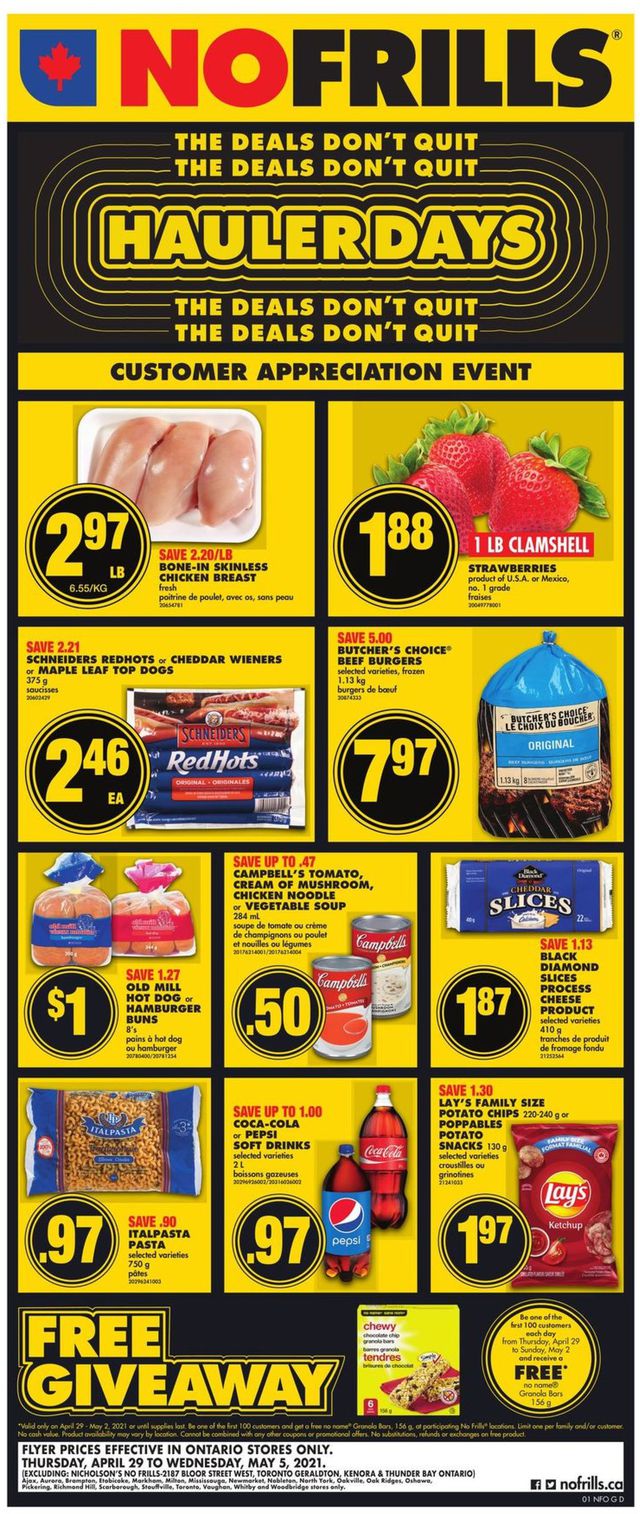 No Frills Flyer from 04/29/2021