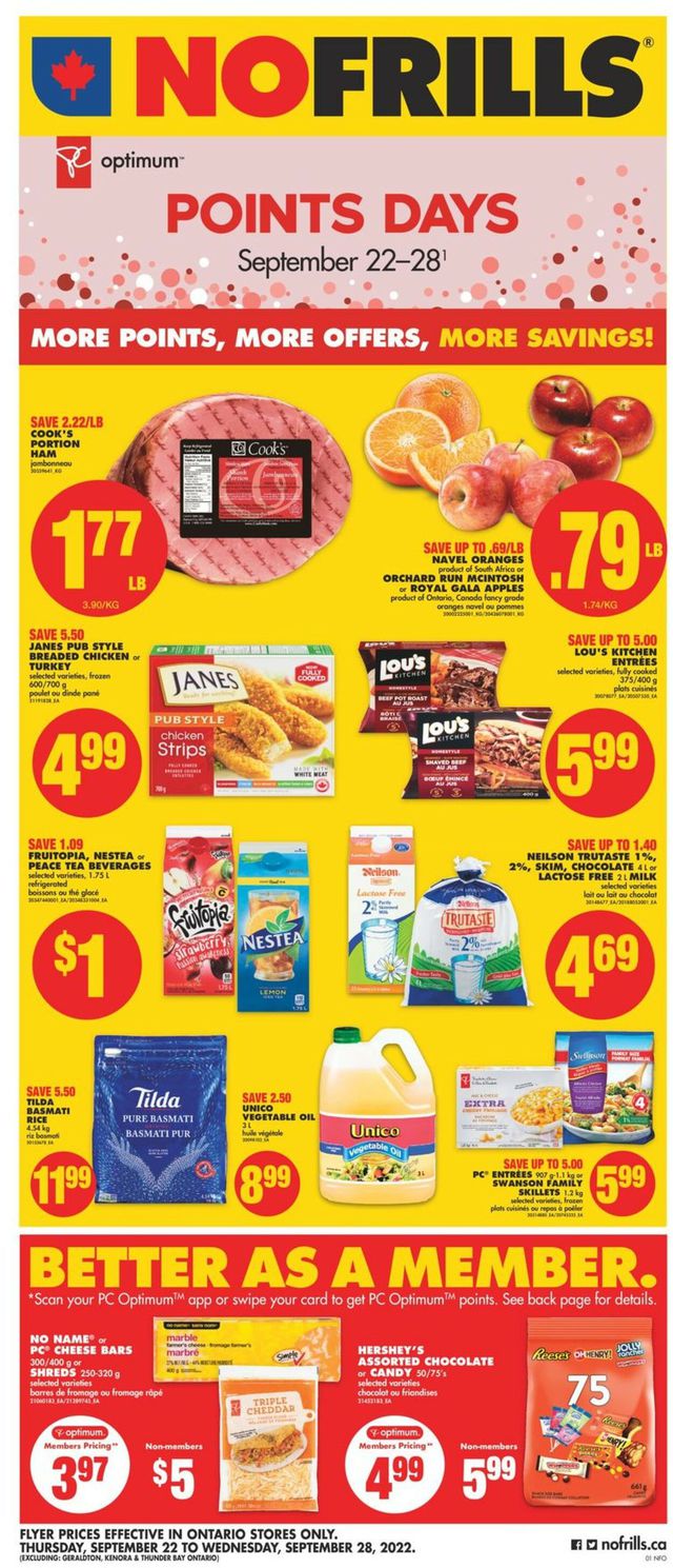 No Frills Flyer from 09/22/2022