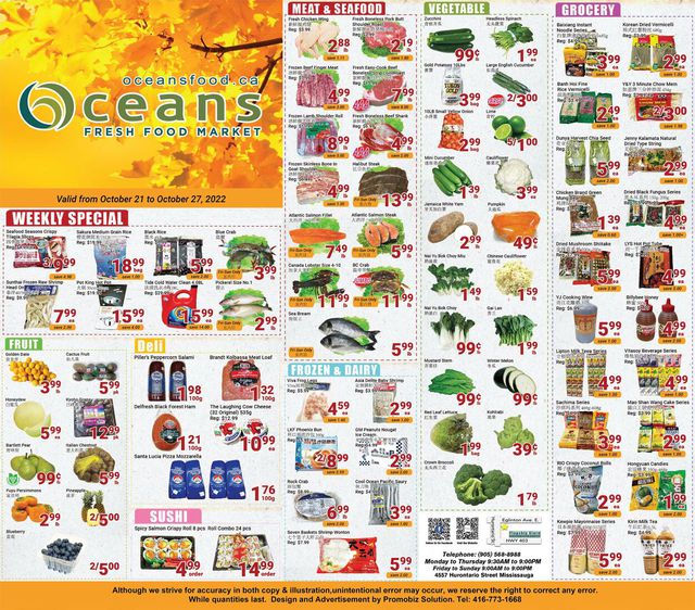 Oceans Flyer from 10/21/2022