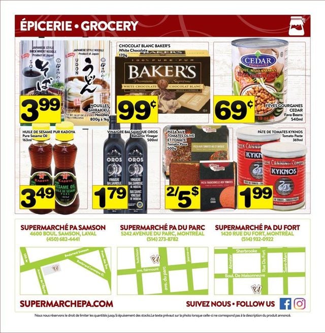 PA Supermarché Flyer from 10/26/2020
