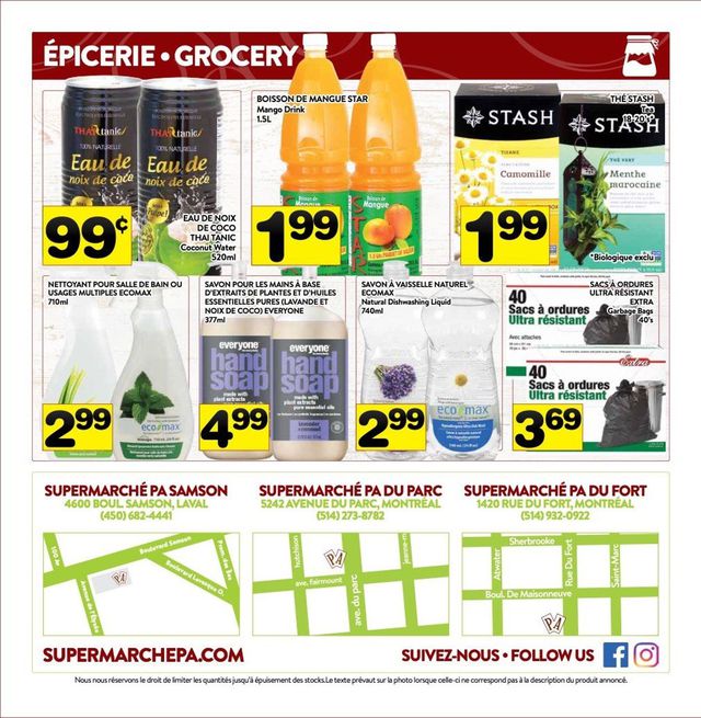 PA Supermarché Flyer from 01/11/2021