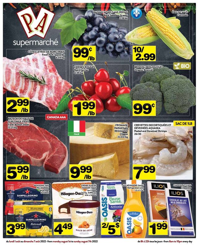 PA Supermarché Flyer from 08/01/2022