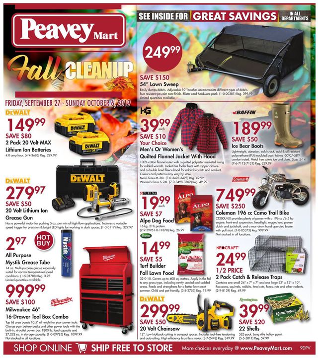 Peavey Mart Flyer from 09/27/2019