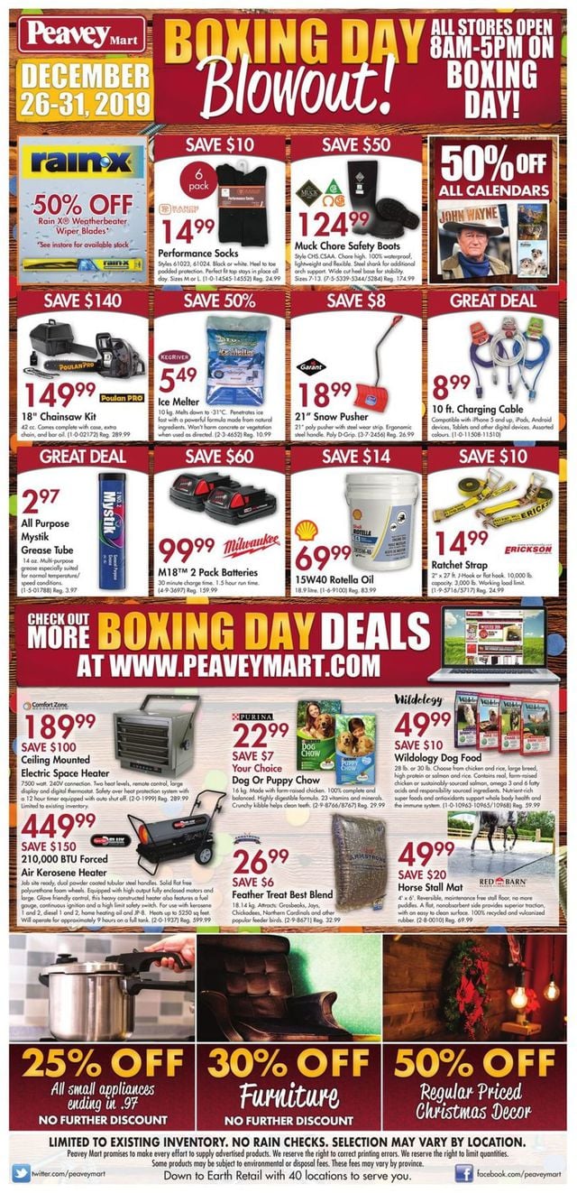 Peavey Mart Flyer from 12/26/2019