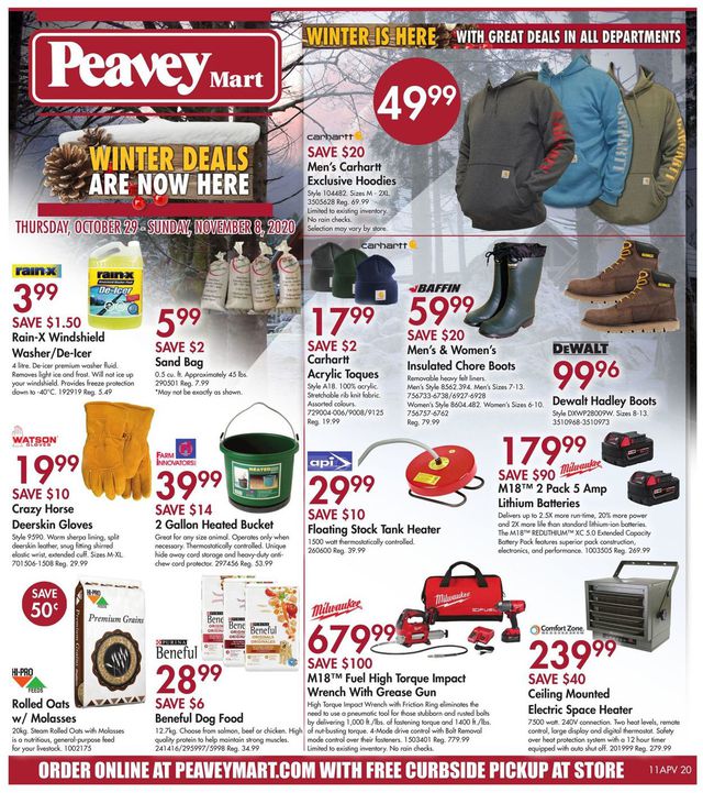 Peavey Mart Flyer from 10/29/2020