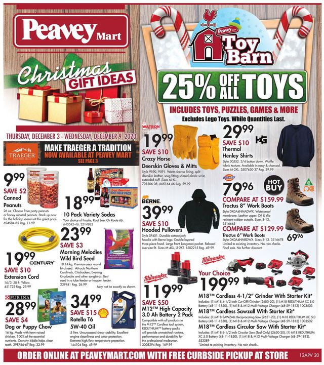 Peavey Mart Flyer from 12/03/2020