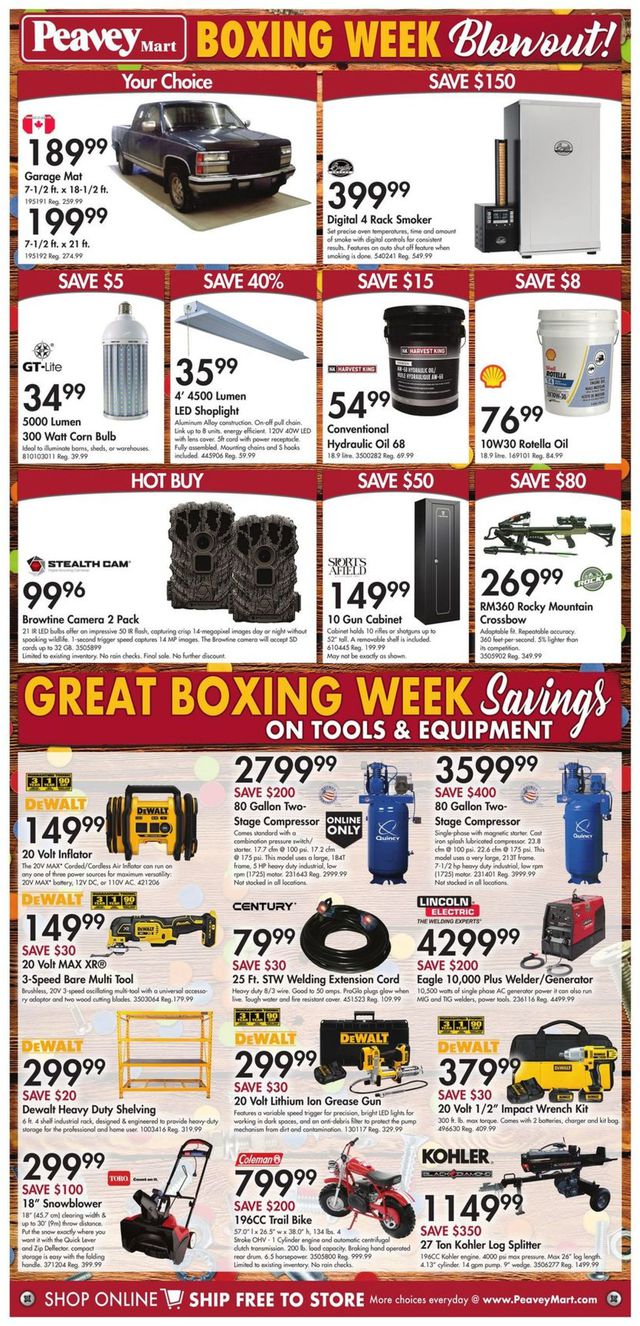 Peavey Mart Flyer from 12/26/2020