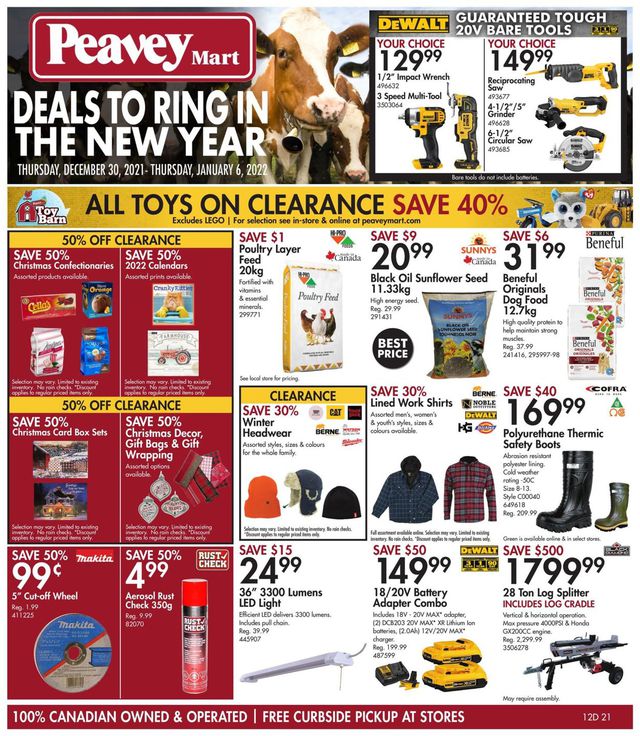 Peavey Mart Flyer from 12/30/2021
