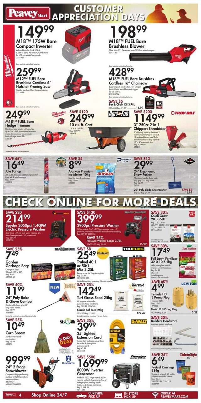 Peavey Mart Flyer from 10/14/2022