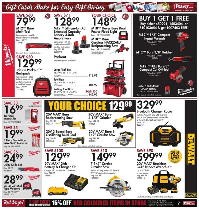 Peavey Mart Flyer from 11/10/2023
