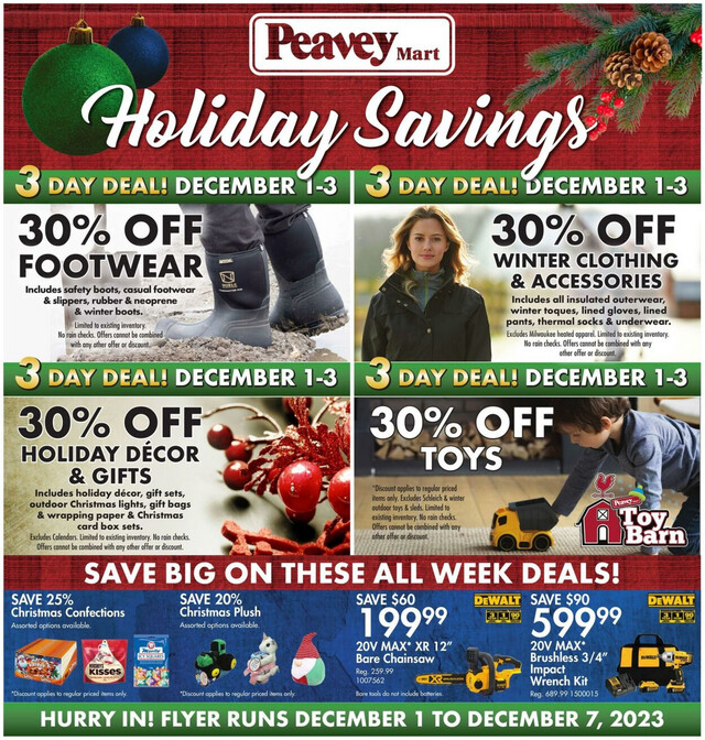 Peavey Mart Flyer from 12/01/2023