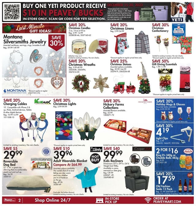 Peavey Mart Flyer from 12/15/2023