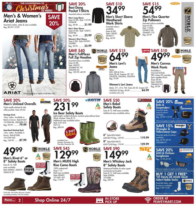 Peavey Mart Flyer from 12/20/2023