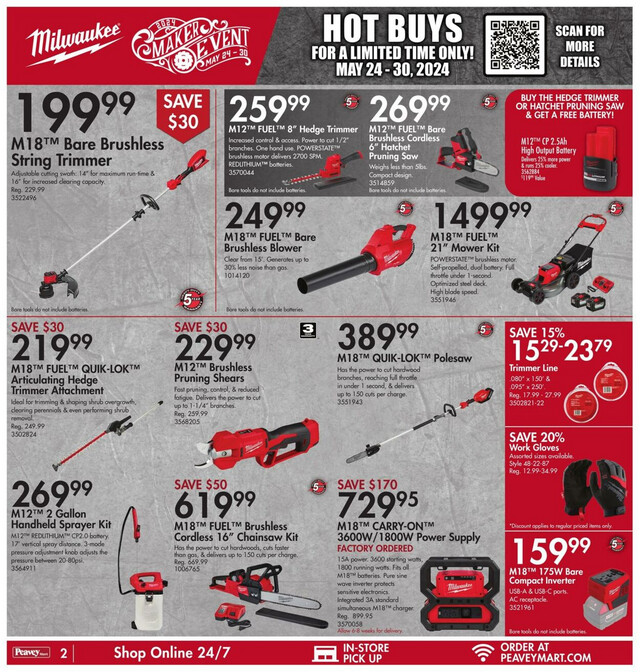 Peavey Mart Flyer from 05/24/2024