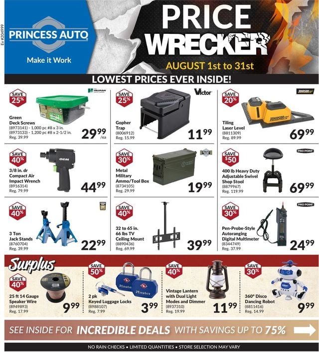 Princess Auto Flyer from 08/01/2021