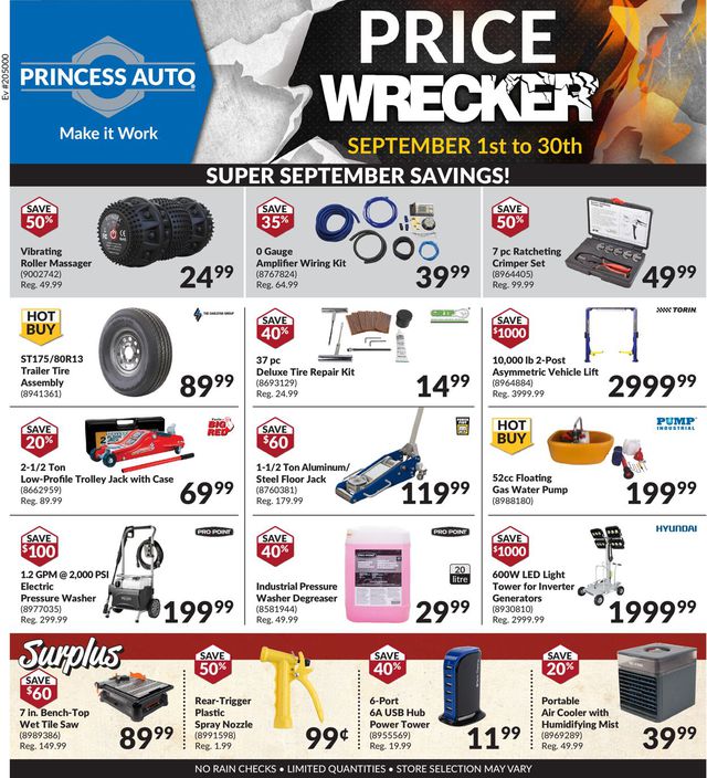 Princess Auto Flyer from 09/01/2021