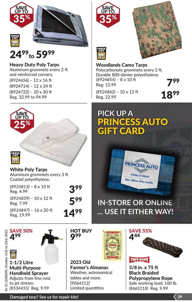 Princess Auto Flyer from 10/11/2022