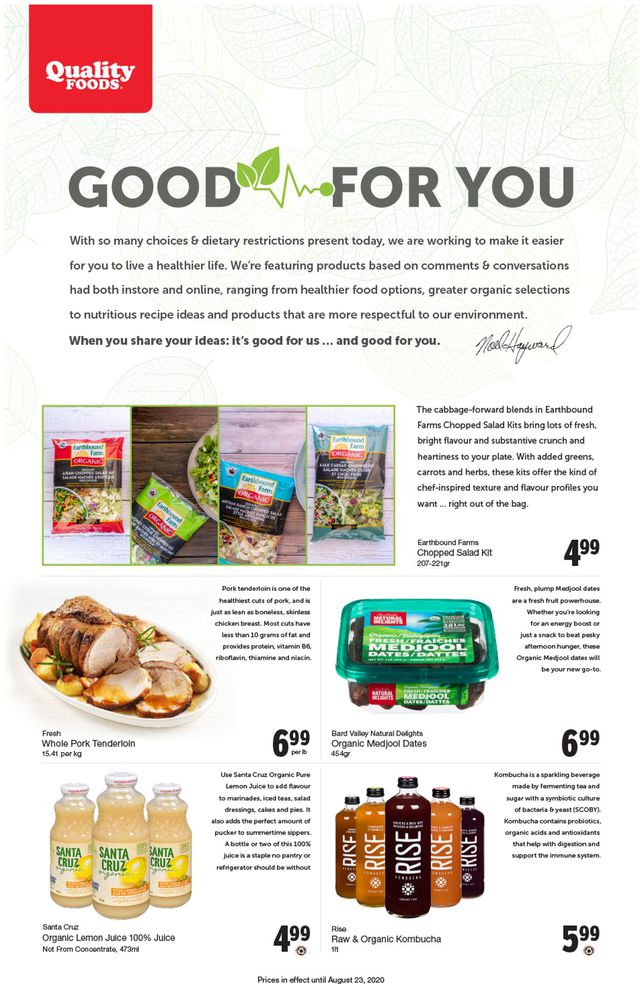 Quality Foods Flyer from 08/17/2020