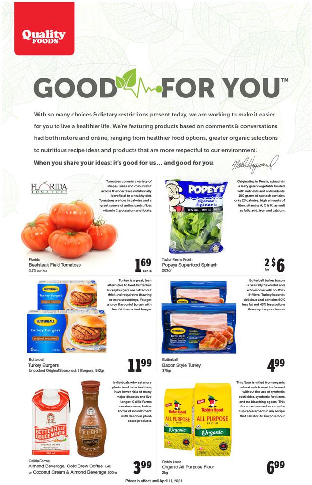 Quality Foods Flyer from 04/05/2021