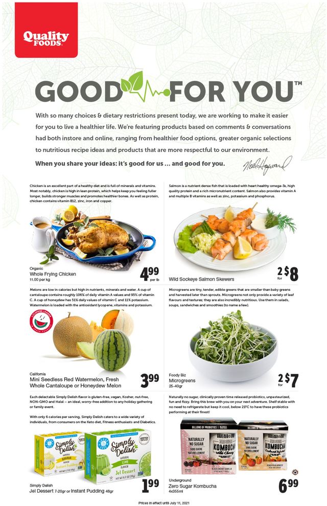 Quality Foods Flyer from 07/05/2021
