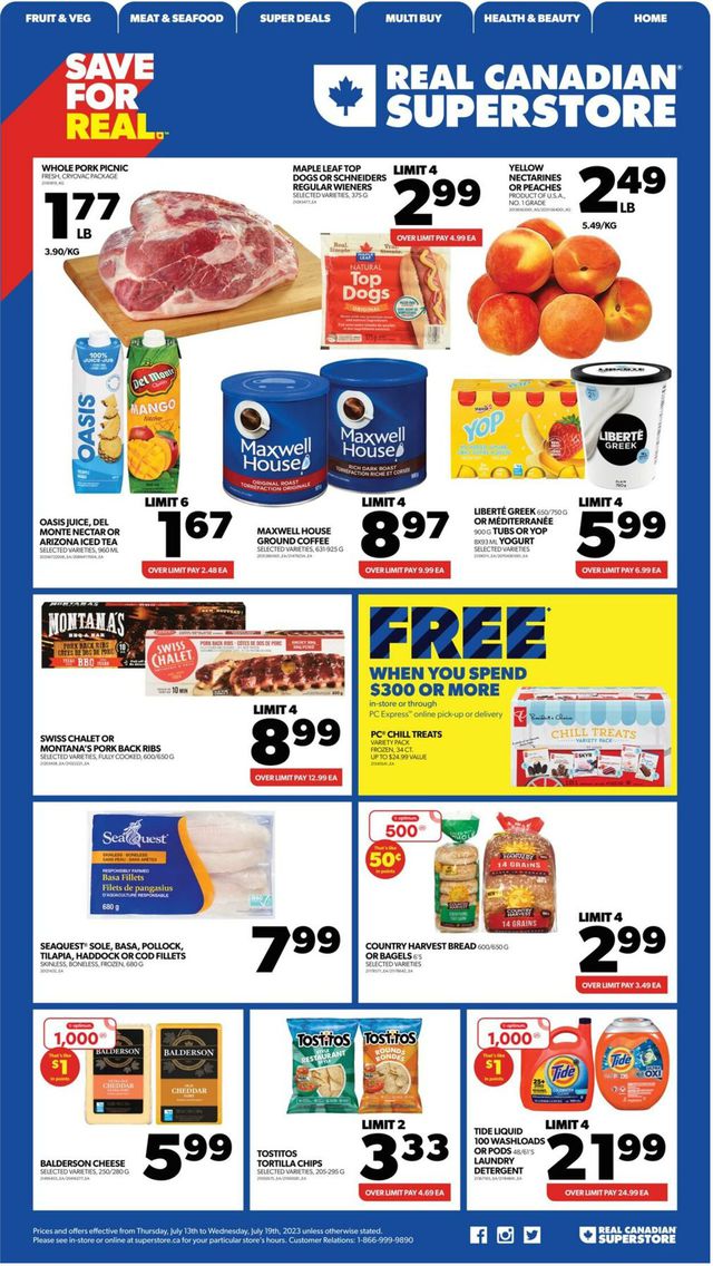 Real Canadian Superstore Flyer from 07/13/2023