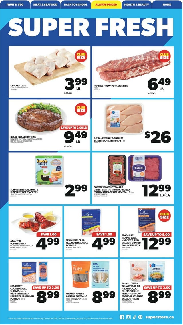 Real Canadian Superstore Flyer from 12/28/2023