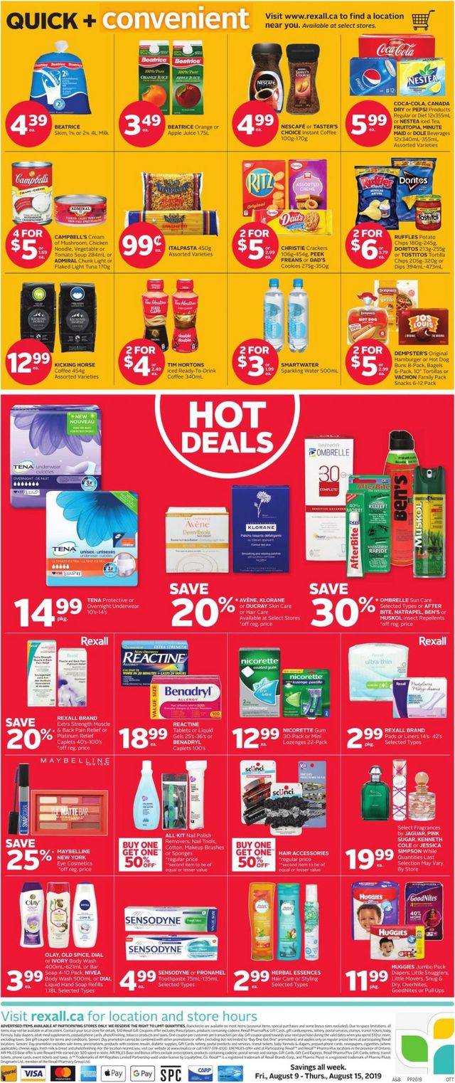 Rexall Flyer from 08/09/2019