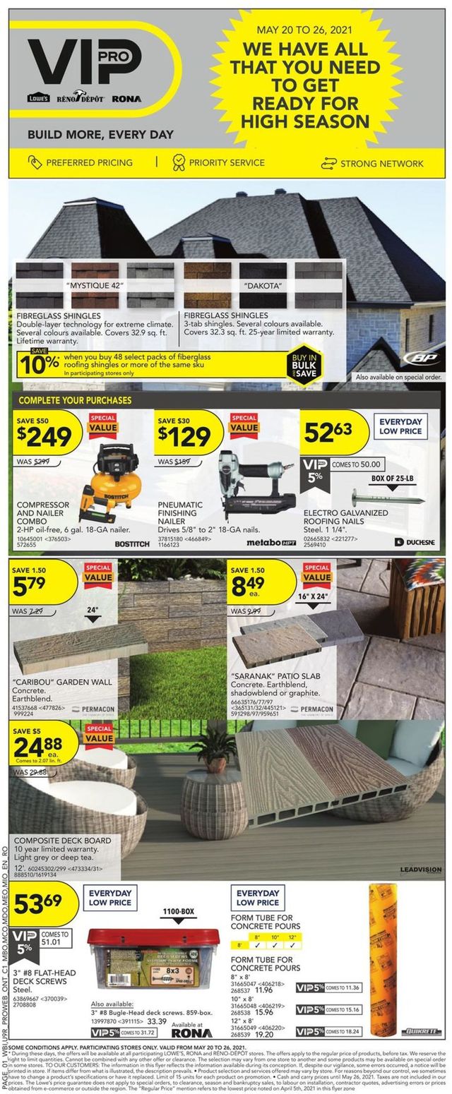 RONA Flyer from 05/20/2021