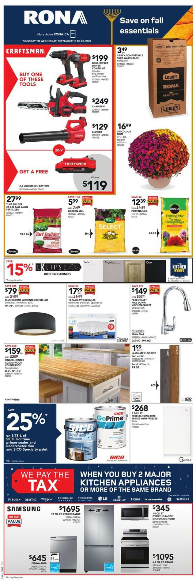 RONA Flyer from 09/15/2022