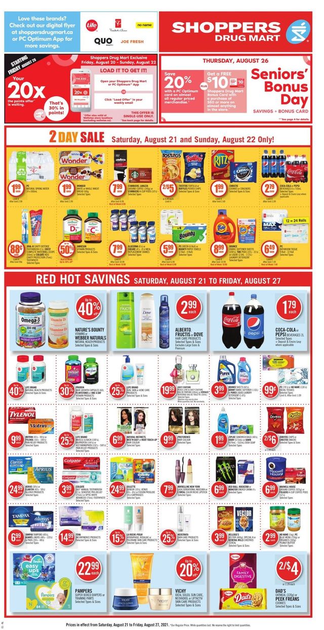 Shoppers Flyer from 08/21/2021