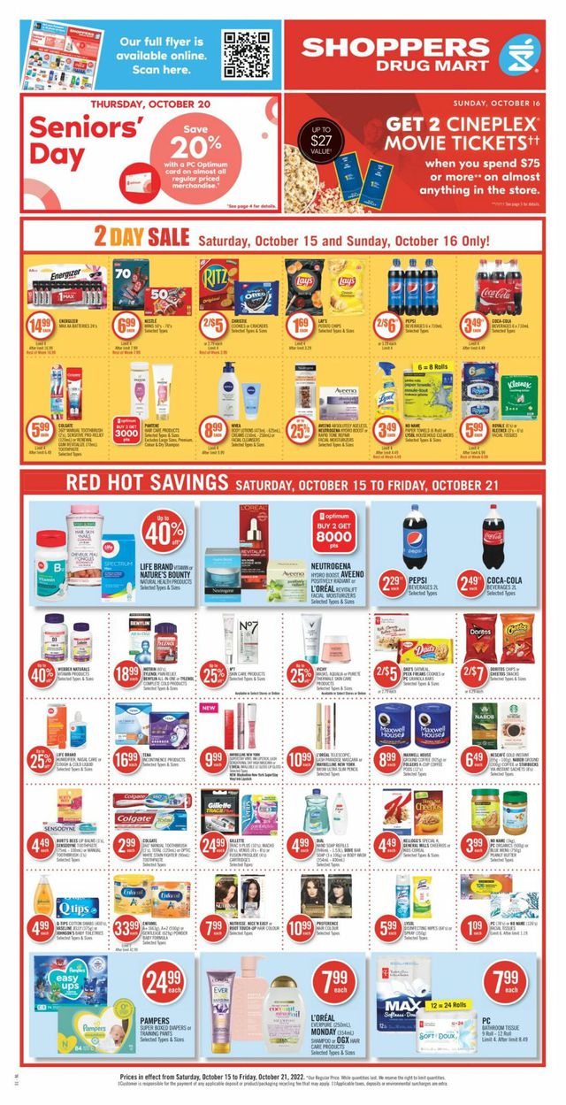 Shoppers Flyer from 10/15/2022