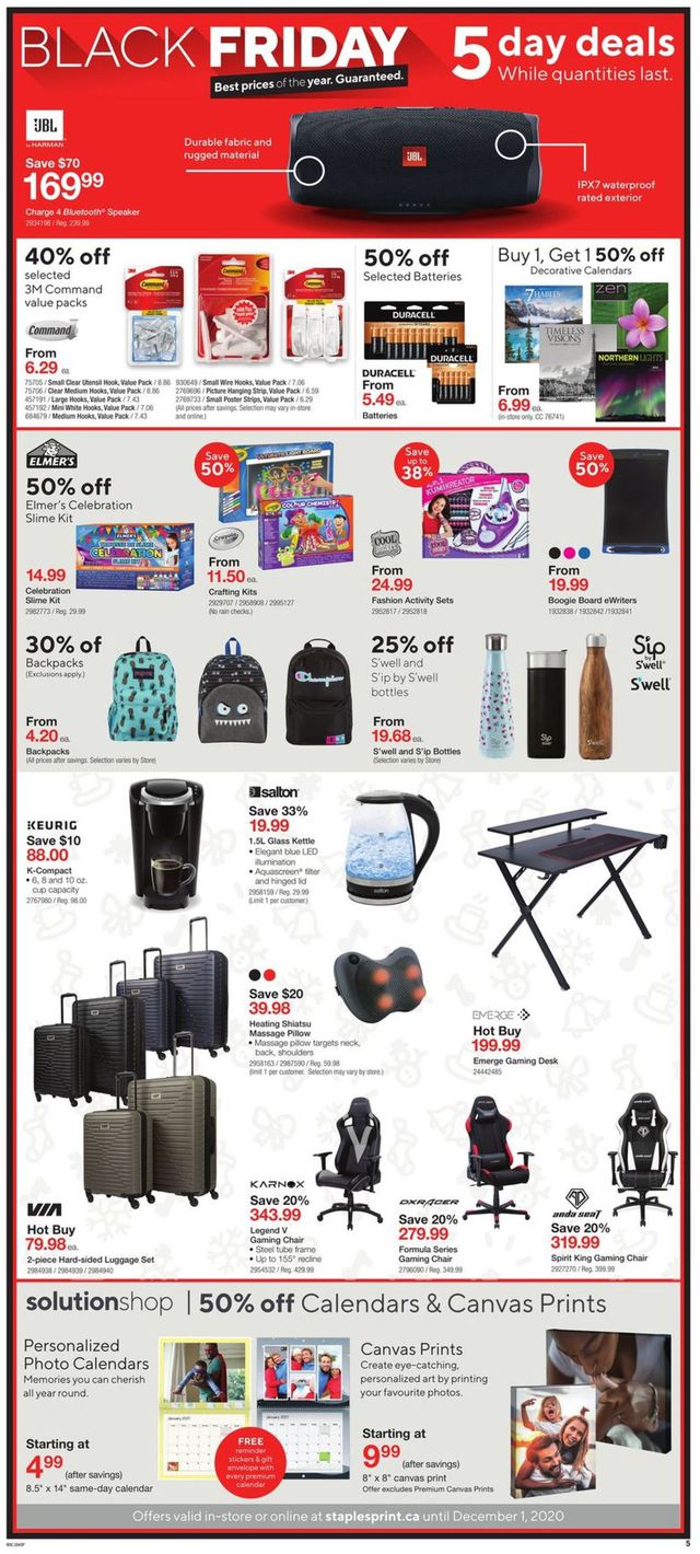 Staples Flyer from 11/27/2020